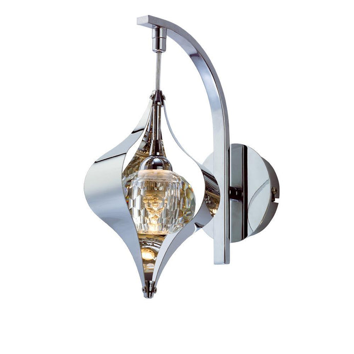 Diyas IL30581 Amano Wall Lamp Switched 1 Light Polished Chrome/Crystal - 16459