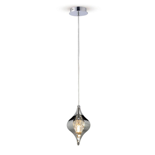 Diyas IL30582 Amano Pendant 1 Light Polished Chrome/Crystal - 16460