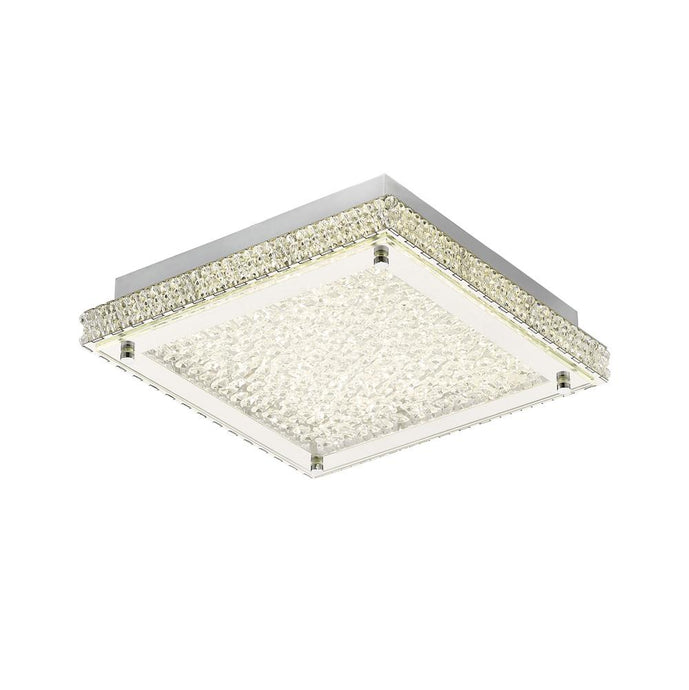 Diyas IL80071 Amelia Square Ceiling 18W 1530lm LED 4200K Stainless Steel/Crystal, 3yrs Warranty - 38584