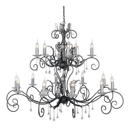Elstead Lighting AML15-BLK-SILVER Amarilli 15 Light Chandelier - Black/Silver