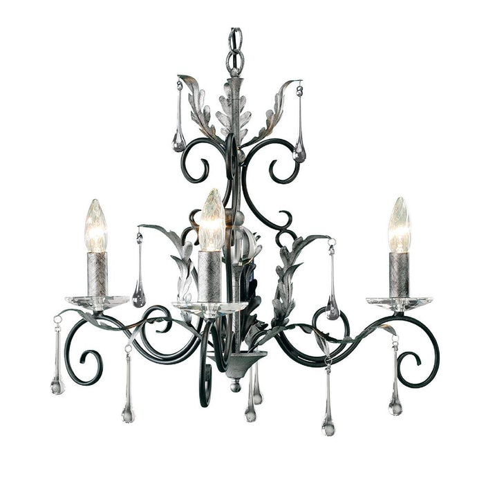 Elstead Lighting AML3-BLK-SILVER Amarilli 3 Light Chandelier - Black/Silver