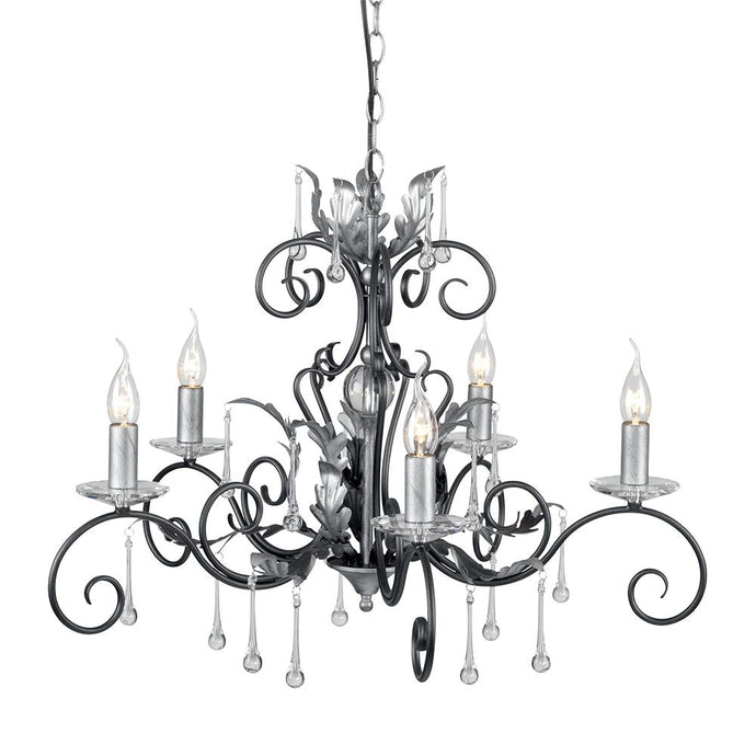 Elstead Lighting AML5-BLK-SILVER Amarilli 5 Light Chandelier - Black/Silver