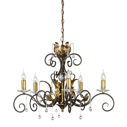 Elstead Lighting AML5-BRONZE Amarilli 5 Light Chandelier - Bronze/Gold