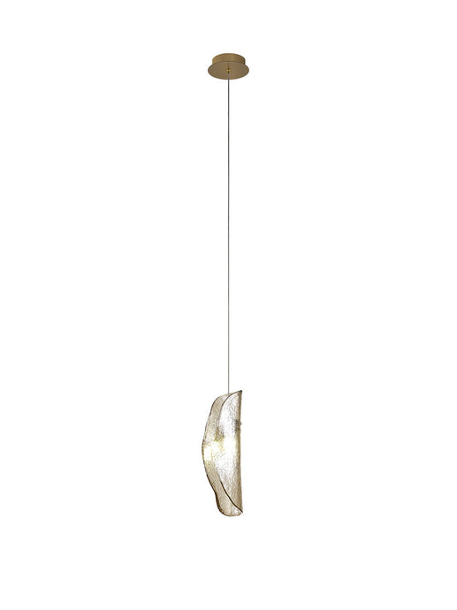 C-Lighting Antares Pendant 2m, 1 x G9, Brass/Polished Chrome & Cognac Glass - 33178