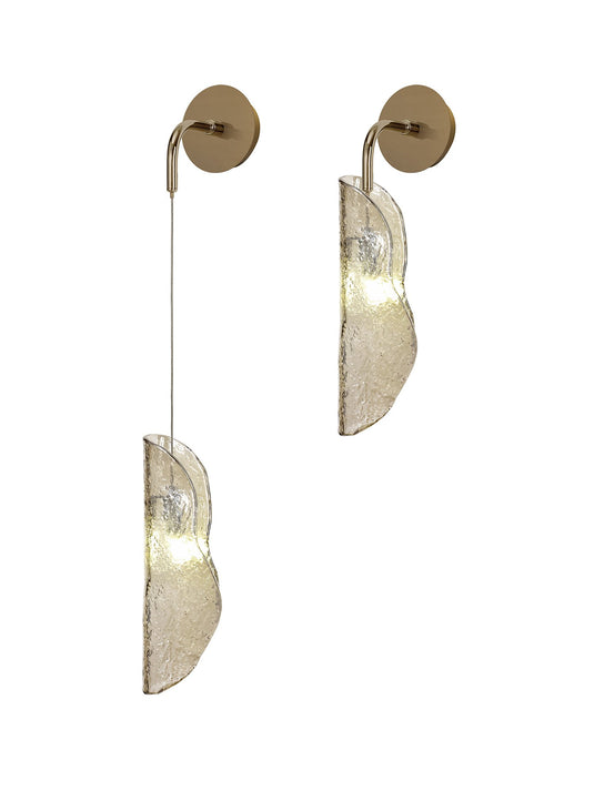 C-Lighting Antares Wall Light, 1 x G9, Brass/Polished Chrome & Cognac Glass - 33182