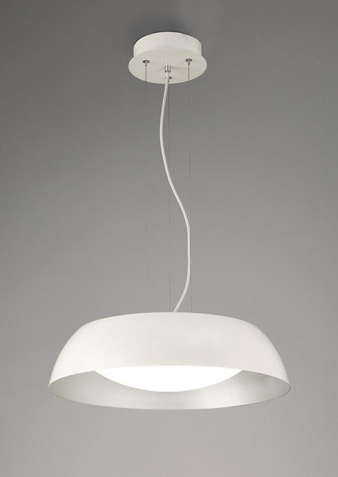 Mantra  M4840 Argenta Pendant Small 18W LED 3000K, 1800lm, Matt White/Silver/White Acrylic, 3yrs Warranty