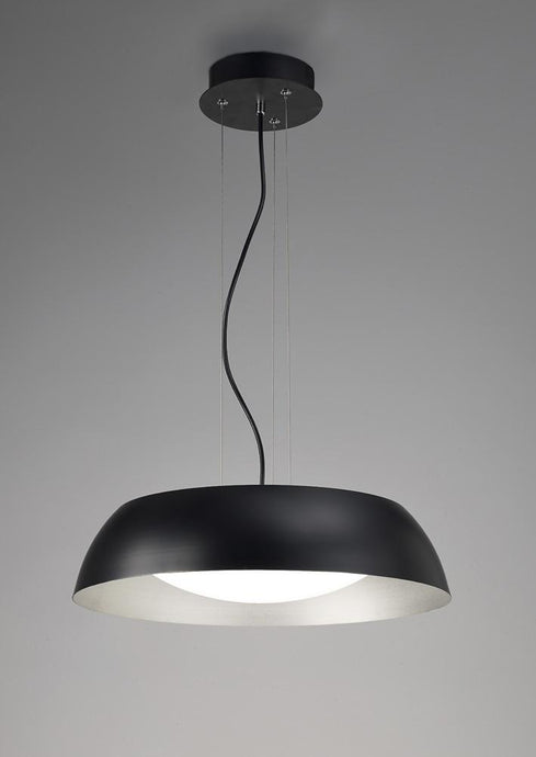 Mantra  M4841 Argenta Pendant Small 18W LED 3000K, 1800lm, Matt Black/Silver/White Acrylic, 3yrs Warranty
