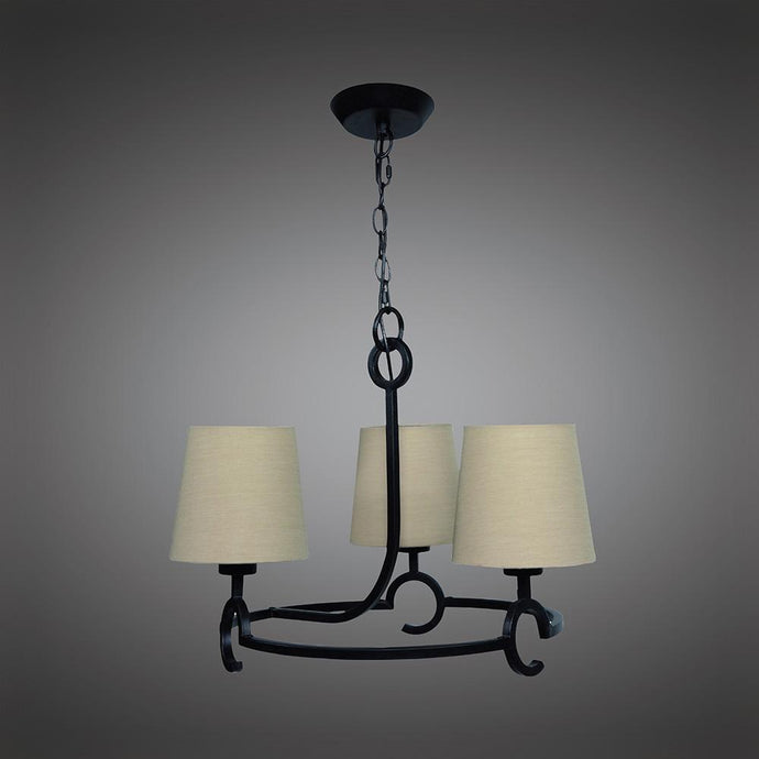 Mantra M5211 Argi Pendant 3 Light E27 With Taupe Shades Brown Oxide