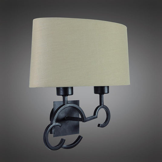 Mantra M5215 Argi Wall Lamp 2 Light E27 With Taupe Shade Brown Oxide