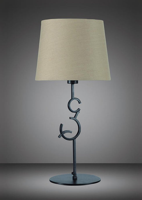 Mantra M5218 Argi Table Lamp 1 Light E27 Large With Taupe Shade Brown Oxide