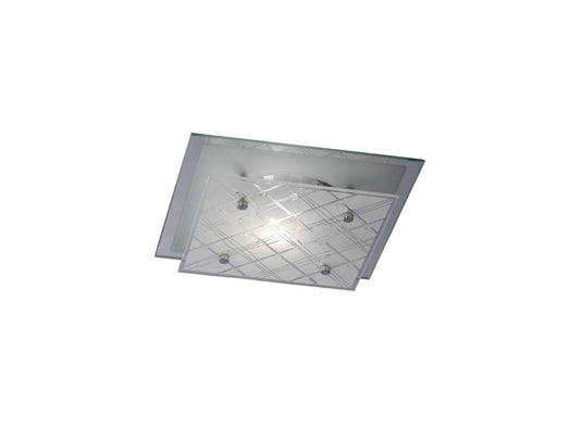 Diyas IL31281 Aries Ceiling Square 1 Light Small Polished Chrome/Glass - 38324