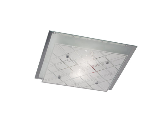 Diyas IL31282 Aries Ceiling Square 2 Light Medium Polished Chrome/Glass - 38325