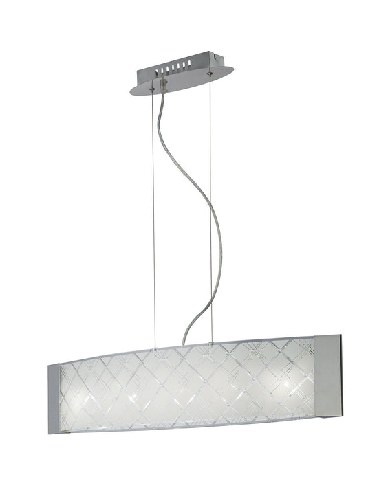 Diyas IL31287 Aries Linear Pendant 5 Light Polished Chrome, Glass - 38327