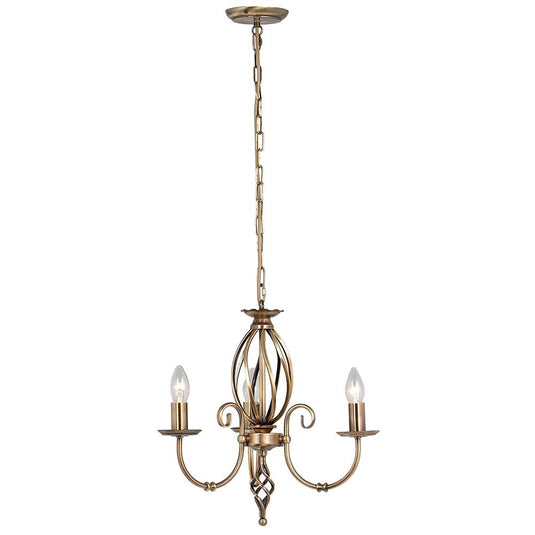 Elstead Lighting ART3-AGD-BRASS Artisan 3 Light Chandelier - Aged Brass