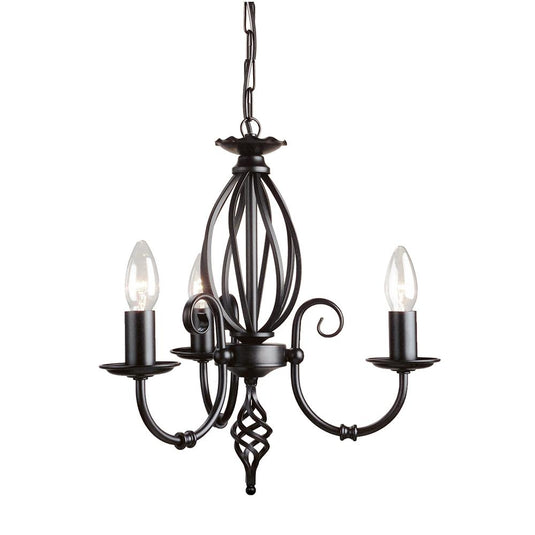 Elstead Lighting ART3-BLACK Artisan 3 Light Chandelier - Black