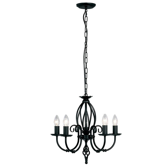 Elstead Lighting ART5-BLACK Artisan 5 Light Chandelier - Black