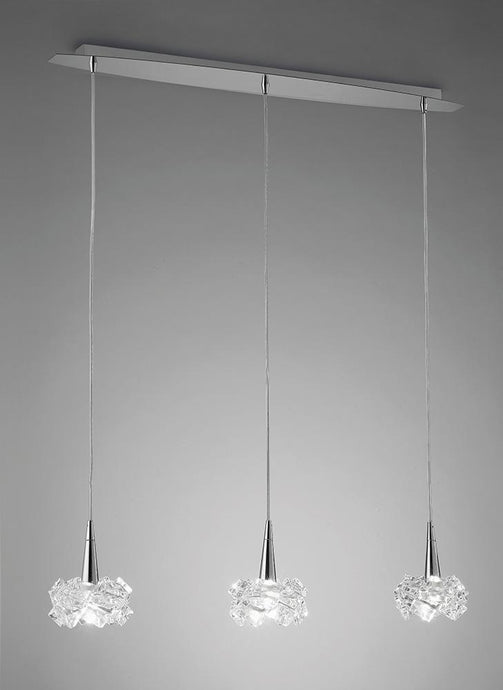 Mantra M3951 Artic Pendant 3 Light G9 Line Small, Polished Chrome
