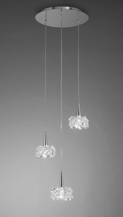 Mantra M3952 Artic Pendant 3 Light G9 Round, Polished Chrome