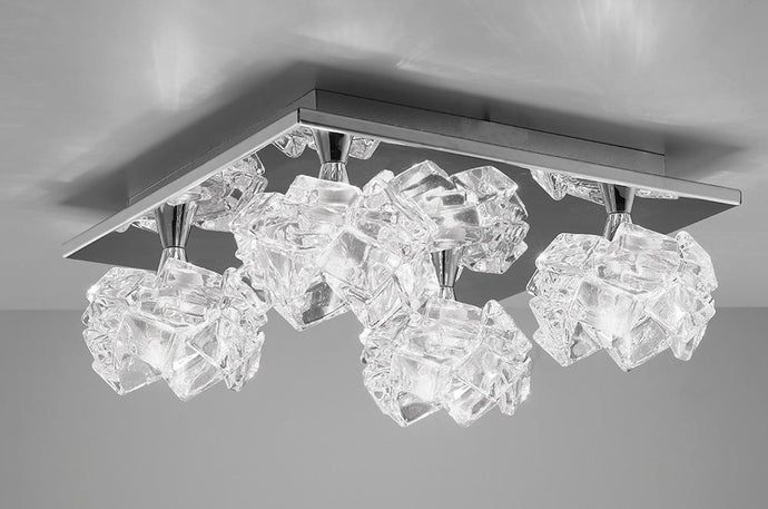 Mantra M3954 Artic Ceiling 4 Light G9 Square, Polished Chrome