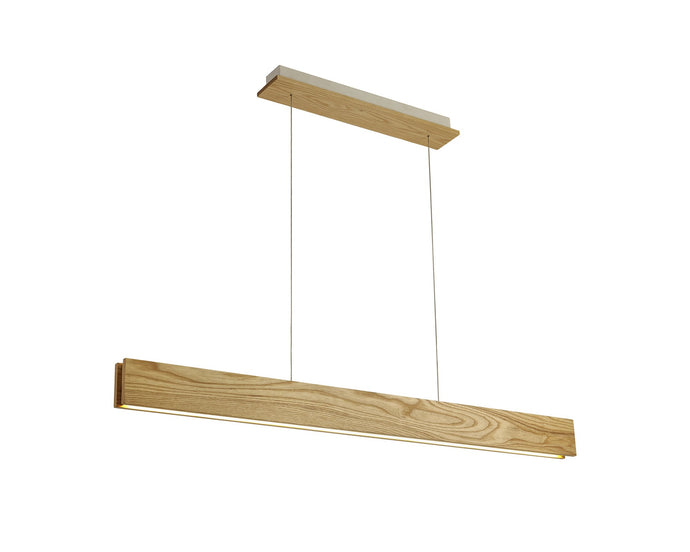 C-Lighting Ashley Linear Pendant , 2 x 20W LED, 3000K, 1662lm, Oak, Matt White, 3yrs Warranty - 28777