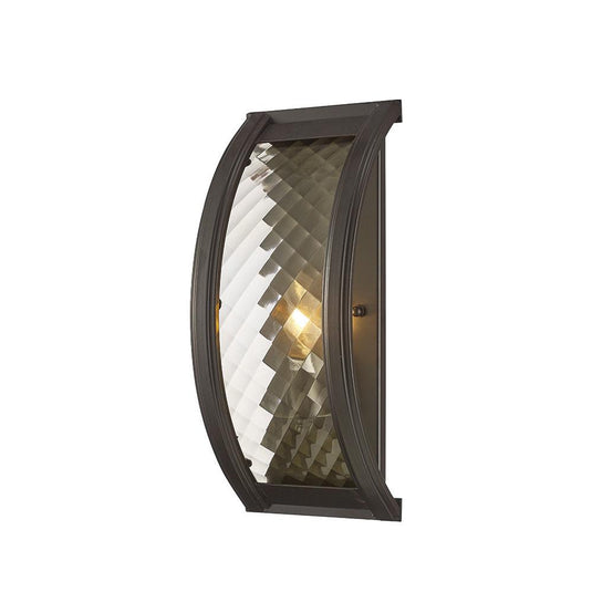 Diyas IL31675 Asia Wall Lamp 1 Light E14 Oiled Bronze/Clear Glass - 38454
