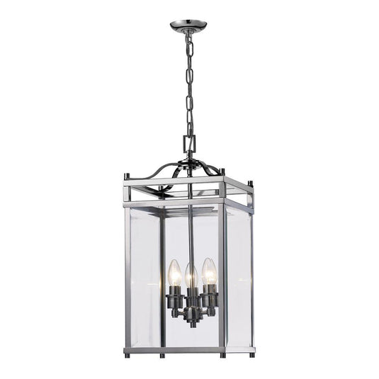 Diyas IL31102 Aston Square Pendant 3 Light Polished Chrome/Glass - 20540