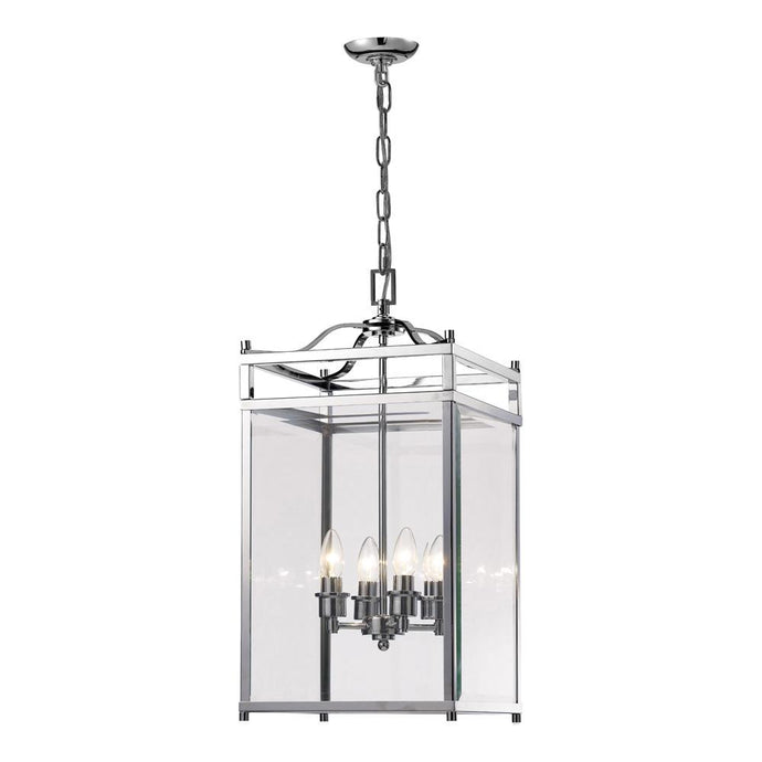 Diyas IL31103 Aston Square Pendant 4 Light Polished Chrome/Glass - 38270