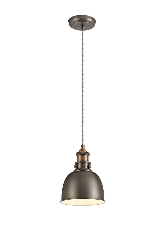 C-Lighting Astra Small Pendant, 1 x E27, Antique Silver/Copper/White - 29166