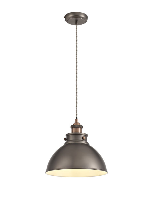 C-Lighting Astra Medium Pendant, 1 x E27, Antique Silver/Copper/White - 29167