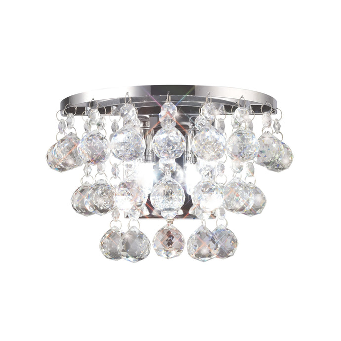 Diyas IL30014 Atla Wall Lamp 2 Light Switched Polished Chrome/Crystal - 37879