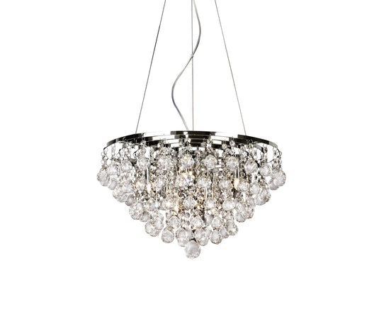 Diyas IL30015 Atla Pendant 8 Light Polished Chrome/Crystal - 37881