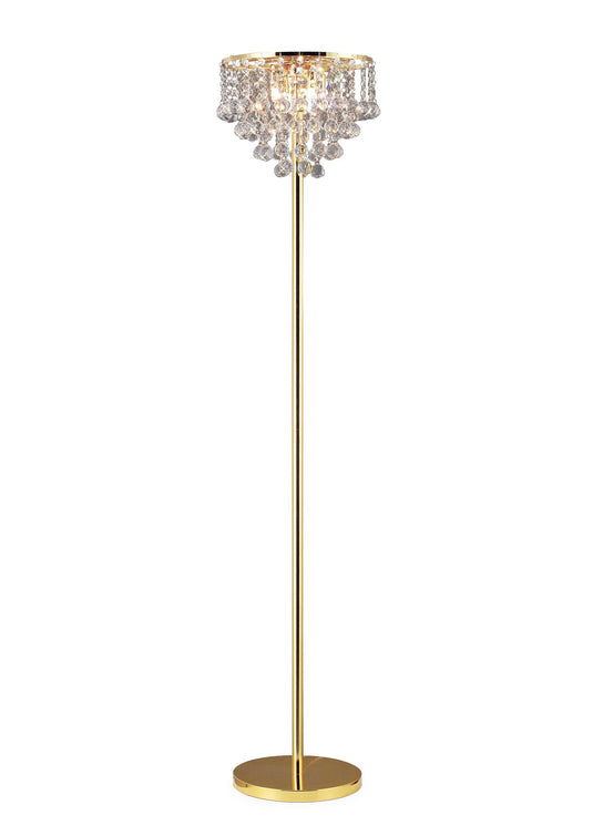 Diyas IL30032 Atla Floor Lamp 4 Light French Gold/Crystal - 37894