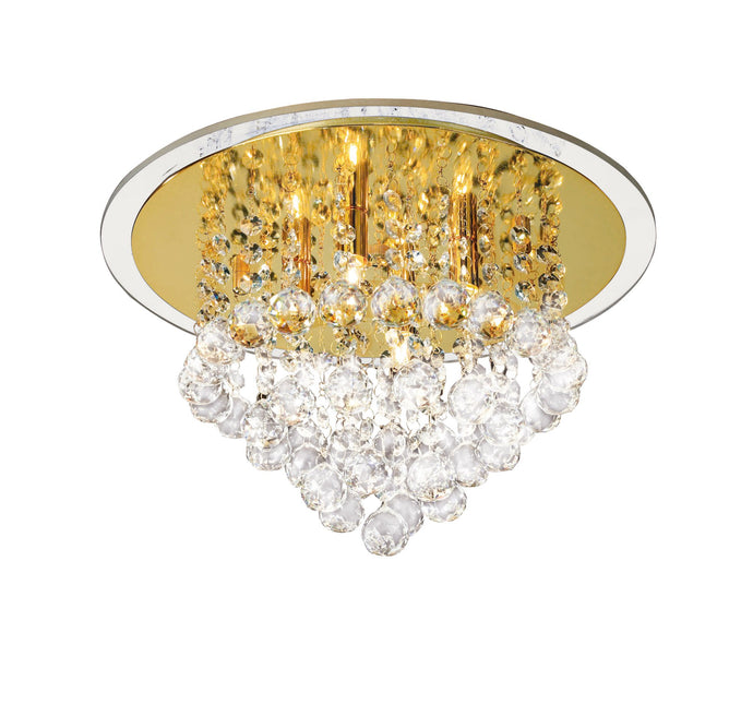 Diyas IL30208 Atla Ceiling 4 Light French Gold/Crystal - 37993