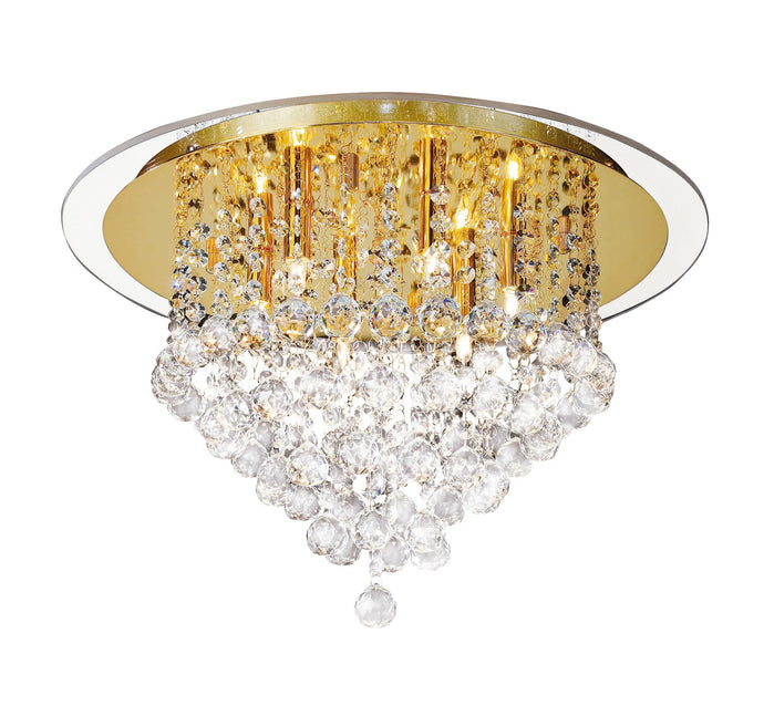 Diyas IL30209 Atla Ceiling 6 Light French Gold/Crystal - 37994