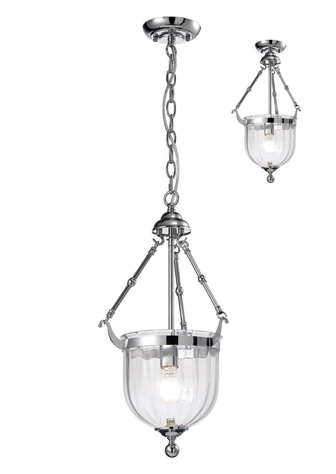 Diyas IL31071 Aubrey Pendant 1 Light Polished Chrome/Glass - 38255