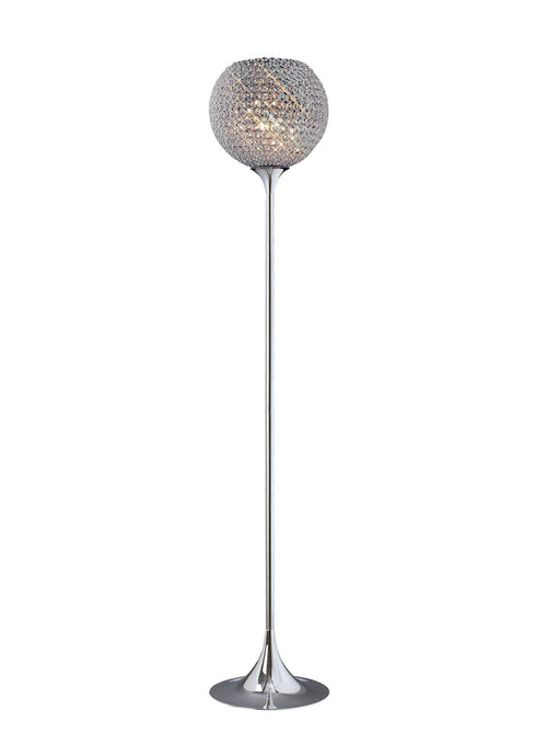 Diyas IL30197 Ava Floor Lamp 5 Light G9 Polished Chrome/Crystal c/w Foot Switch - 37988