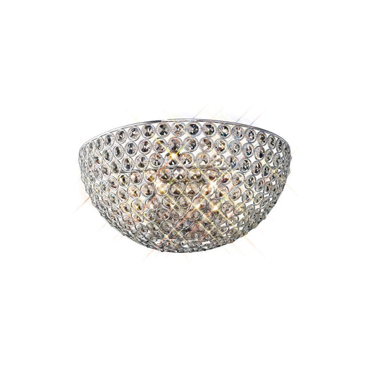 Diyas IL30198 Ava Circular Wall Lamp 2 Light Polished Chrome/Crystal - 37989