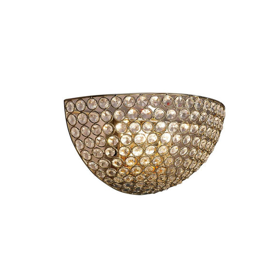 Diyas IL30758 Ava Wall Lamp Circular 2 Light French Gold/Crystal - 38127