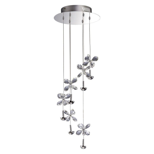 Diyas IL31141 Aviva Pendant 6 Light 4000K LED Polished Chrome/Crystal - 38278