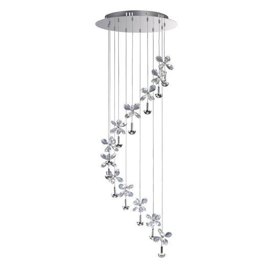 Diyas IL31143 Aviva Pendant 12 Light 4000K LED Polished Chrome/Crystal - 38279