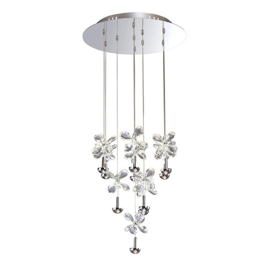 Diyas IL31145 Aviva Pendant Round 10 Light 4000K LED Polished Chrome/Crystal - 38281