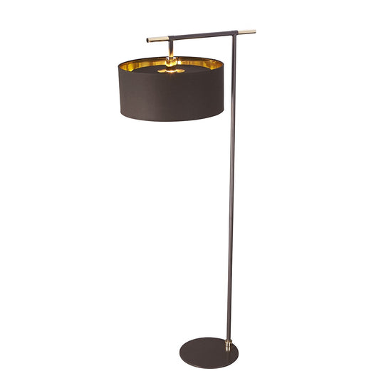 Elstead Lighting  BALANCE-FL-BRPB Balance 1 Light Floor Lamp - Brown and Polished Brass
