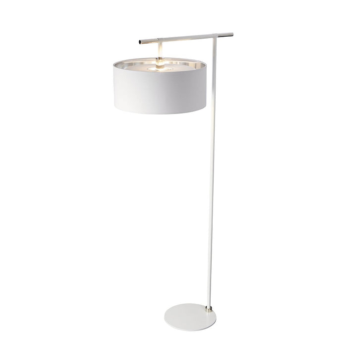 Elstead Lighting  BALANCE-FL-WPN Balance 1 Light Floor Lamp - White and Polished Nickel