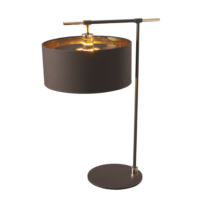 Elstead Lighting  BALANCE-TL-BRPB Balance 1 Light Table Lamp - Brown and Polished Brass