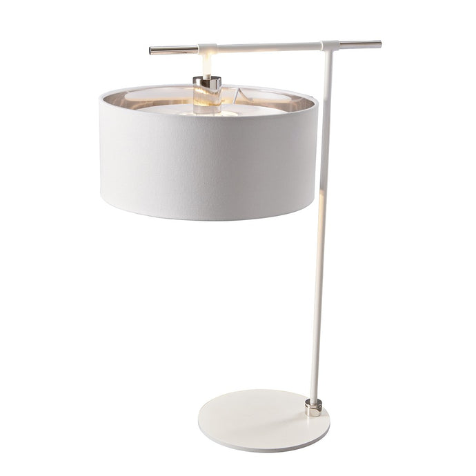 Elstead Lighting  BALANCE-TL-WPN Balance 1 Light Table Lamp - White and Polished Nickel