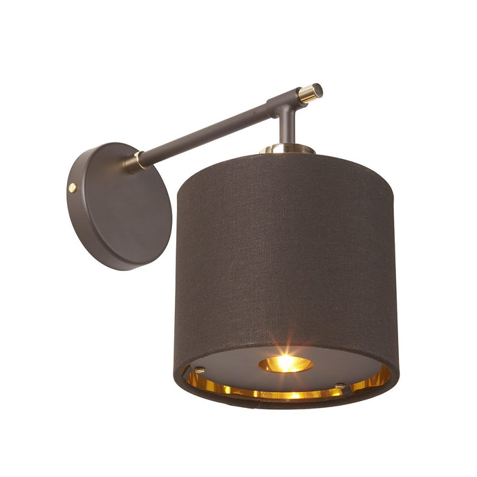 Elstead Lighting  BALANCE1-BRPB Balance 1 Light Wall Light - Brown and Polished Brass