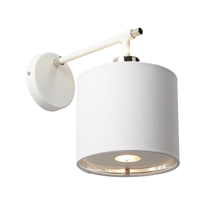 Elstead Lighting  BALANCE1-WPN Balance 1 Light Wall Light - White and Polished Nickel
