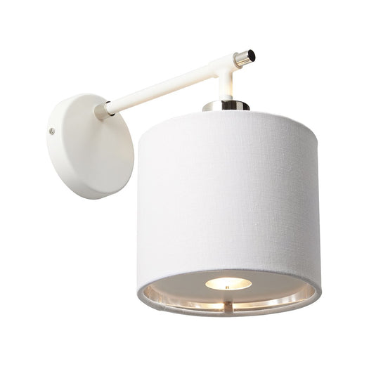 Elstead Lighting  BALANCE1-WPN Balance 1 Light Wall Light - White and Polished Nickel