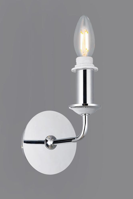Deco D0360 Banyan 1 Light Switched Wall Lamp Without Shade, E14 Polished Chrome