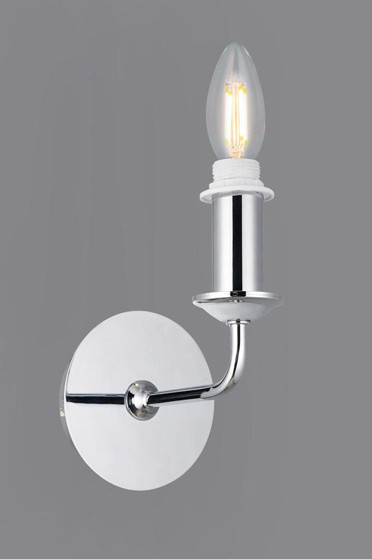 Deco D0360 Banyan 1 Light Switched Wall Lamp Without Shade, E14 Polished Chrome
